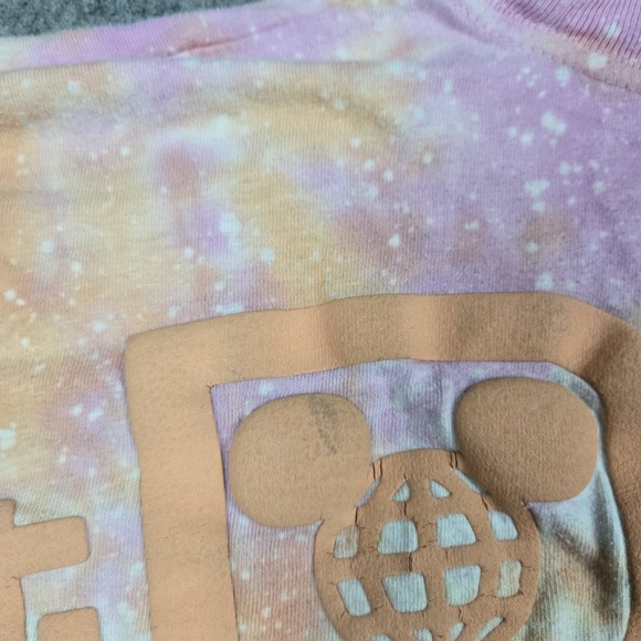 Walt Disney Spirit Jersey Shirt Unisex Large Orange Pink Tie Dye Long Sleeve - Picture 9 of 14